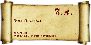 Noe Aranka névjegykártya